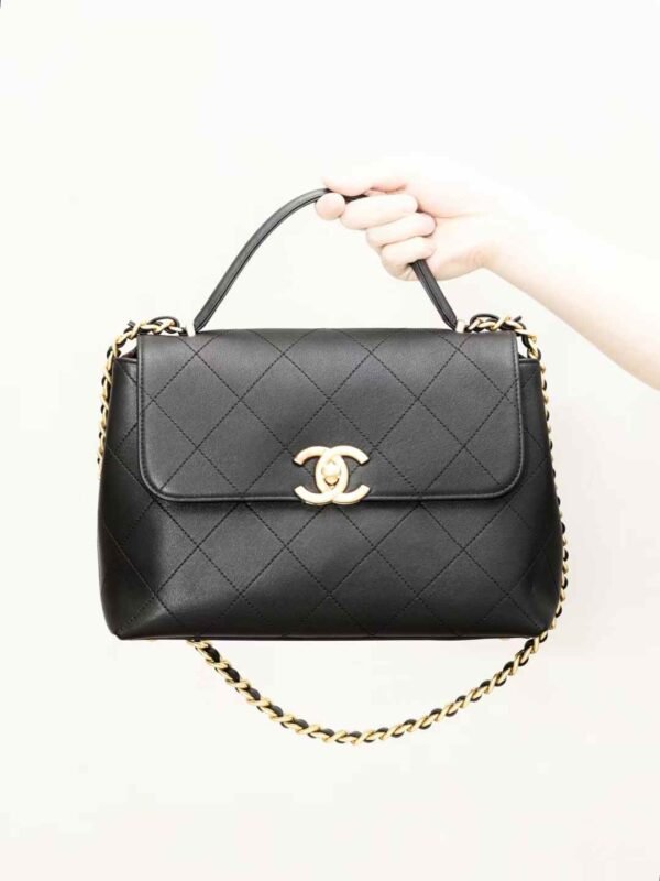 MAXI FLAP BAG WITH TOP HANDLE