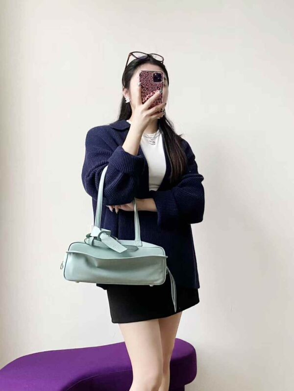 BALENCIAGA Women's Carrie Bowling Bag  in Mineral Green