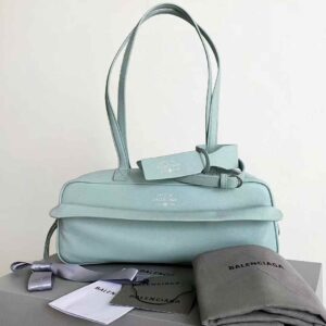 BALENCIAGA Women's Carrie Bowling Bag  in Mineral Green