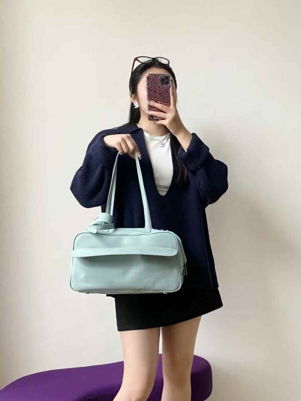 BALENCIAGA Women's Carrie Bowling Bag  in Mineral Green