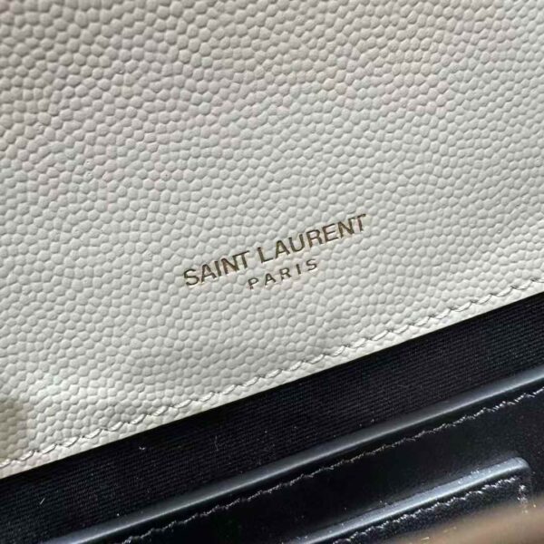 YSL envelope medium in quilted grain de poudre embossed leather