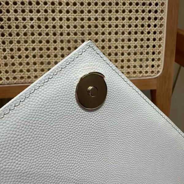 YSL envelope medium in quilted grain de poudre embossed leather