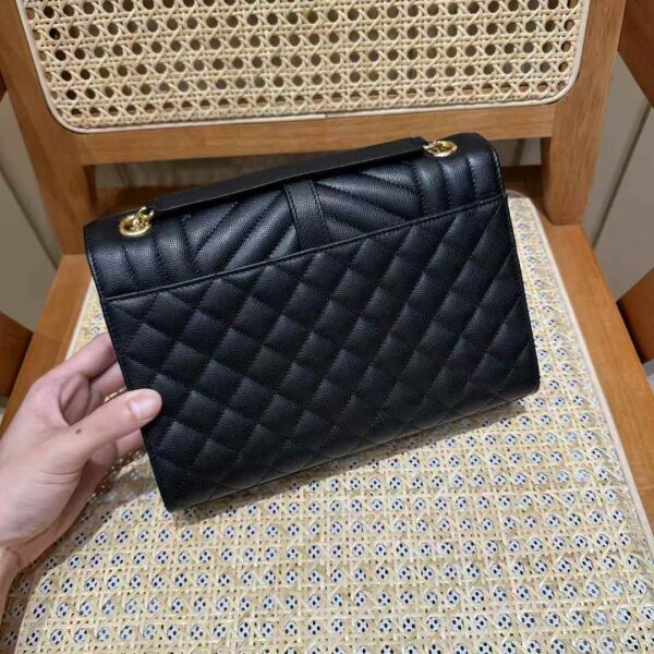 YSL envelope  quilted grain de poudre embossed leather