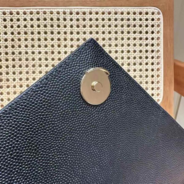 YSL envelope  quilted grain de poudre embossed leather