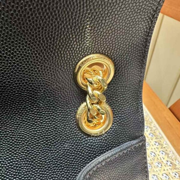 YSL envelope  quilted grain de poudre embossed leather