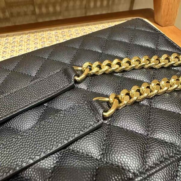 YSL envelope  quilted grain de poudre embossed leather