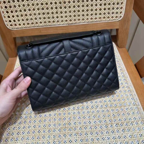 YSL envelope medium in quilted grain de poudre embossed leather