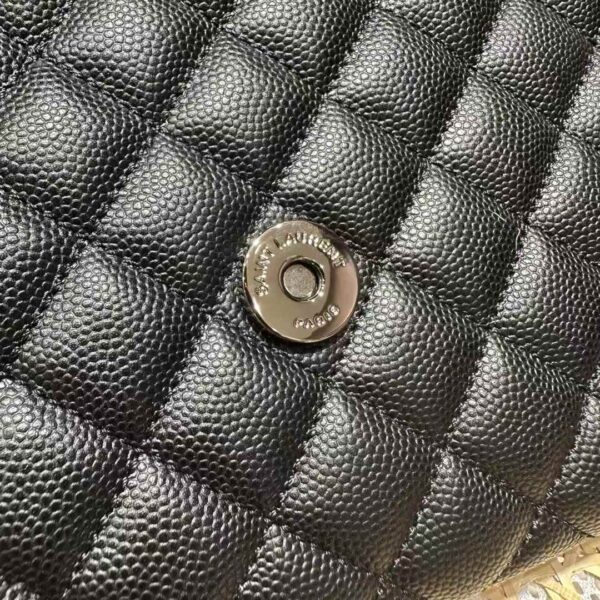 YSL envelope medium in quilted grain de poudre embossed leather
