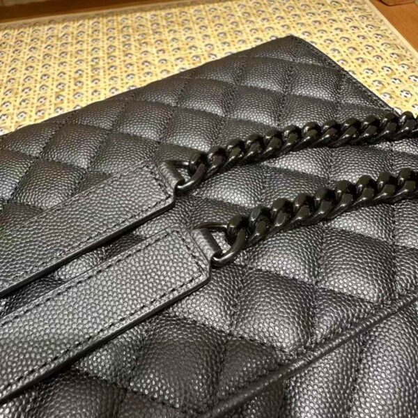 YSL envelope medium in quilted grain de poudre embossed leather