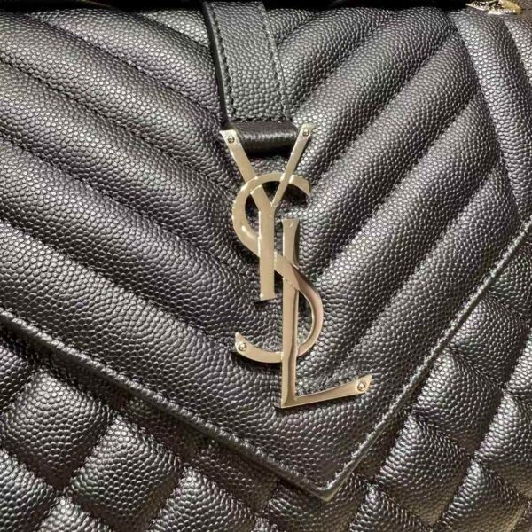YSL envelope  quilted grain de poudre embossed leather