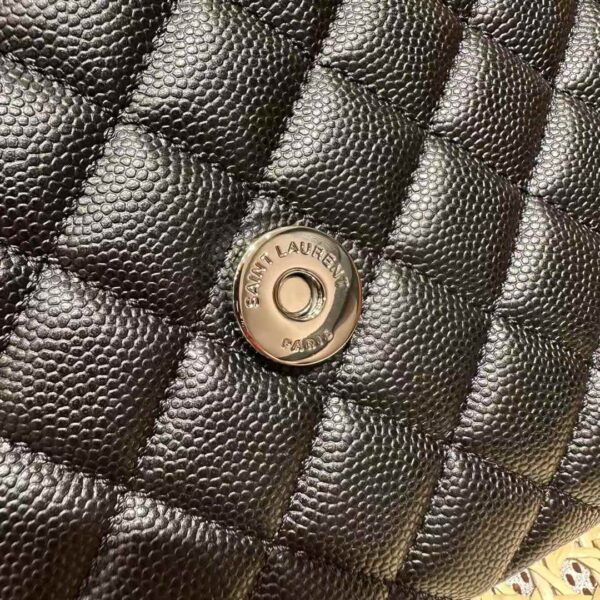 YSL envelope  quilted grain de poudre embossed leather