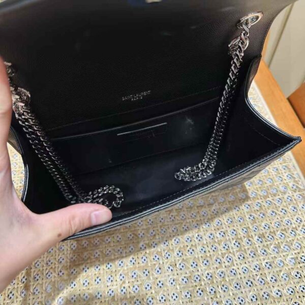 YSL envelope  quilted grain de poudre embossed leather