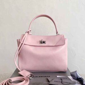 BALENCIAGA Women's Rodeo Handbag Mini in Suede Pink