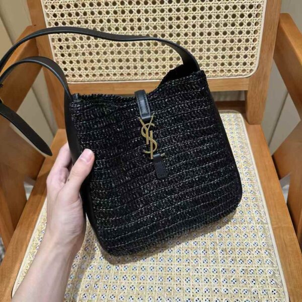 YSL LE 5 À 7 supple small in raffia and leather