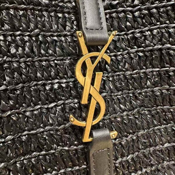 YSL LE 5 À 7 supple small in raffia and leather