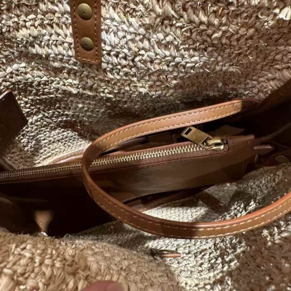 YSL LE 5 À 7 supple small in raffia and leather
