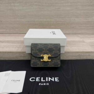 CELINE BUSINESS CARD HOLDER TRIOMPHE IN SHINY CALFSKIN