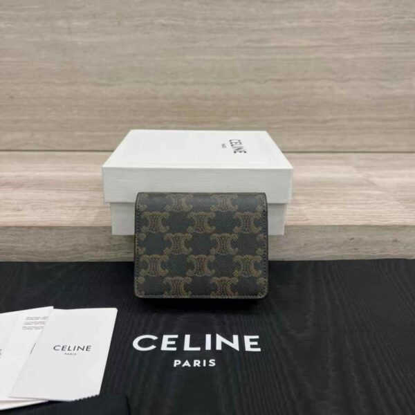 CELINE BUSINESS CARD HOLDER TRIOMPHE IN SHINY CALFSKIN
