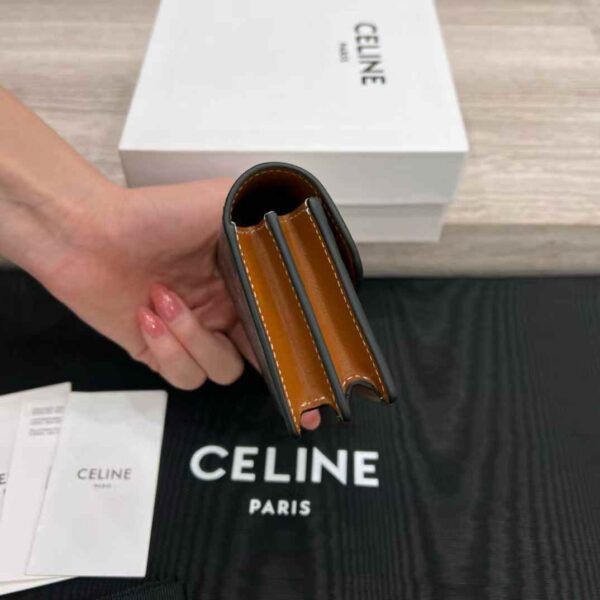 CELINE BUSINESS CARD HOLDER TRIOMPHE IN SHINY CALFSKIN