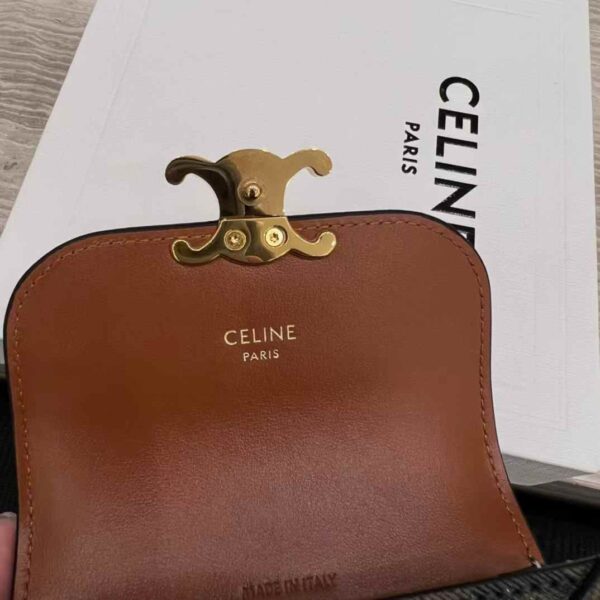 CELINE BUSINESS CARD HOLDER TRIOMPHE IN SHINY CALFSKIN