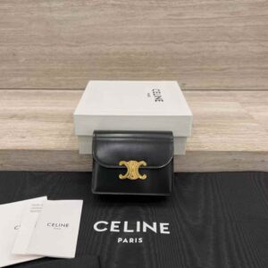 CELINE BUSINESS CARD HOLDER TRIOMPHE IN SHINY CALFSKIN