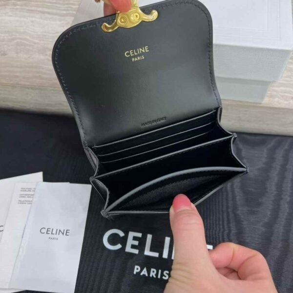 CELINE BUSINESS CARD HOLDER TRIOMPHE IN SHINY CALFSKIN