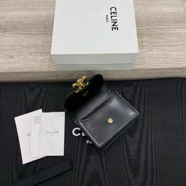 CELINE BUSINESS CARD HOLDER TRIOMPHE IN SHINY CALFSKIN