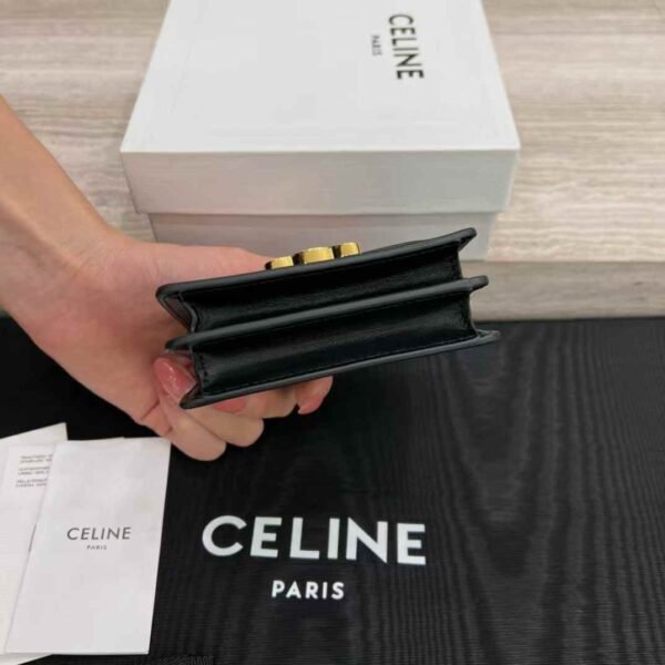 CELINE BUSINESS CARD HOLDER TRIOMPHE IN SHINY CALFSKIN