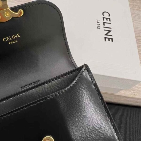 CELINE BUSINESS CARD HOLDER TRIOMPHE IN SHINY CALFSKIN