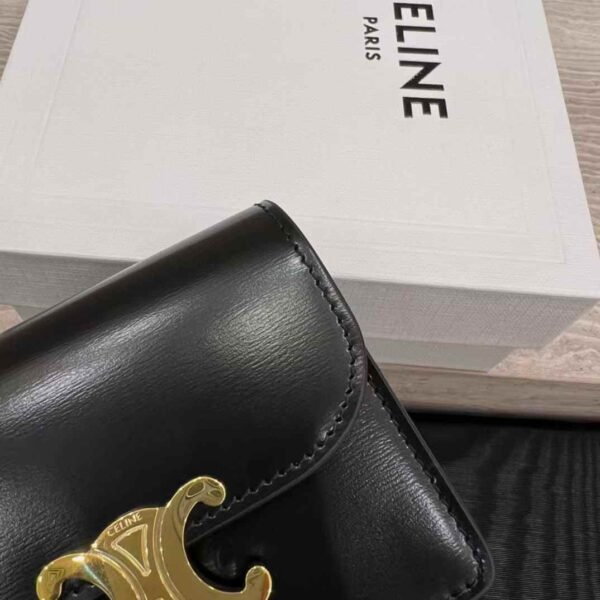 CELINE BUSINESS CARD HOLDER TRIOMPHE IN SHINY CALFSKIN
