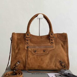 BALENCIAGA Women's Le City Bag Medium in Light Espresso