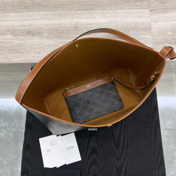 CELINE SOFT SHOPPER BAG IN Triomphe Canvas and Calfskin