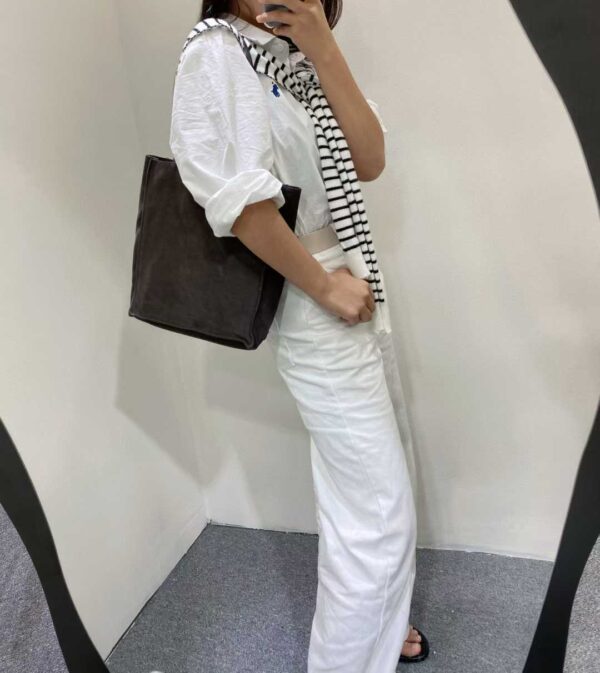 THE ROW To Go Tote Front suede