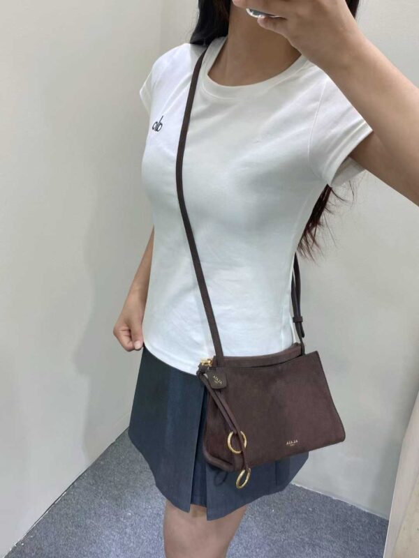 ALAIA LE CLICK SMALL SQUARE BAG IN NUBUCK