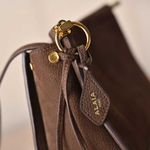 ALAIA LE CLICK SMALL SQUARE BAG IN NUBUCK
