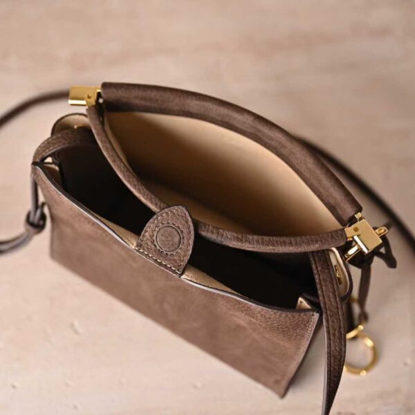 ALAIA LE CLICK SMALL SQUARE BAG IN NUBUCK