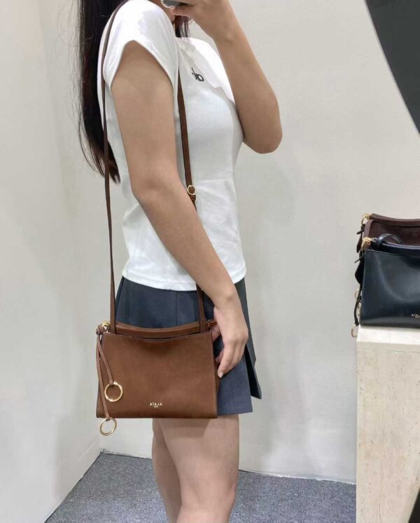 ALAIA LE CLICK SMALL SQUARE BAG IN NUBUCK