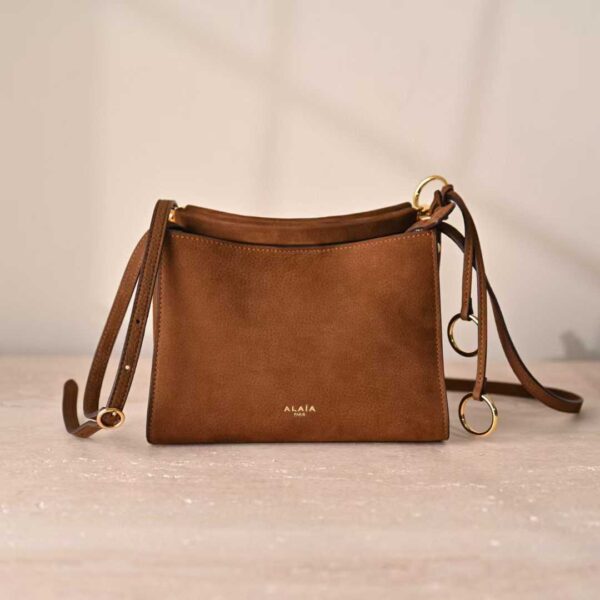 ALAIA LE CLICK SMALL SQUARE BAG IN NUBUCK