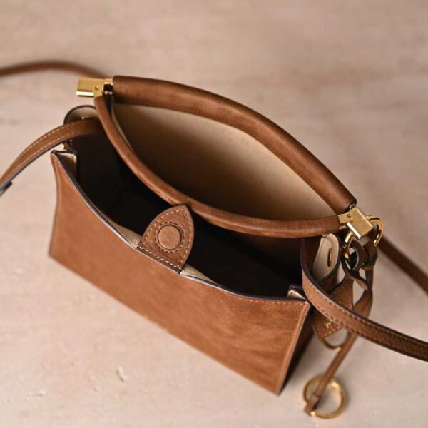 ALAIA LE CLICK SMALL SQUARE BAG IN NUBUCK
