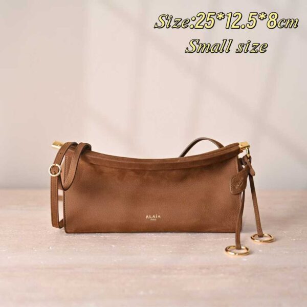 ALAIA LE CLICK EAST WEST SMALL BAG IN NUBUCK