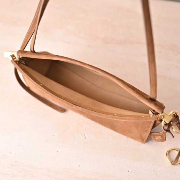 ALAIA LE CLICK EAST WEST SMALL BAG IN NUBUCK