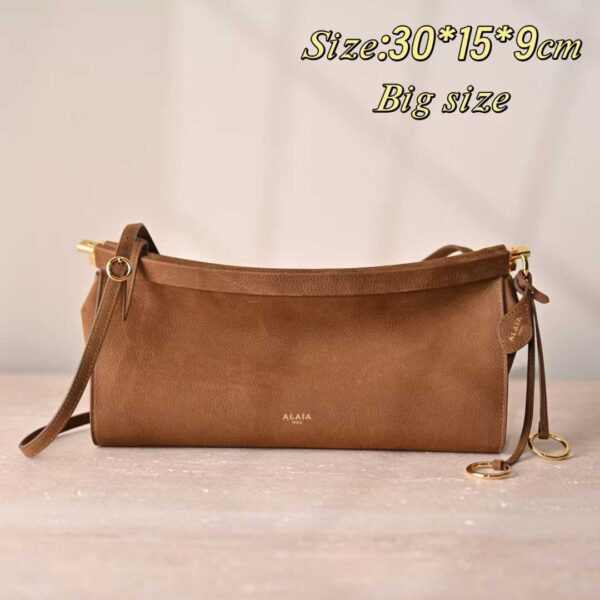 ALAIA LE CLICK EAST WEST SMALL BAG IN NUBUCK