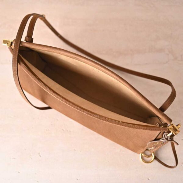 ALAIA LE CLICK EAST WEST SMALL BAG IN NUBUCK