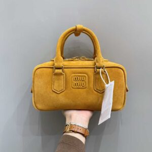 MIUMIU Arcadie padded suede top-handle bag