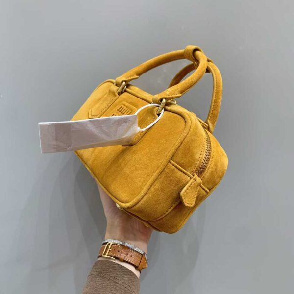 MIUMIU Arcadie padded suede top-handle bag