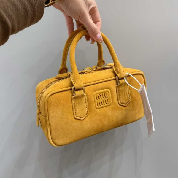 MIUMIU Arcadie padded suede top-handle bag