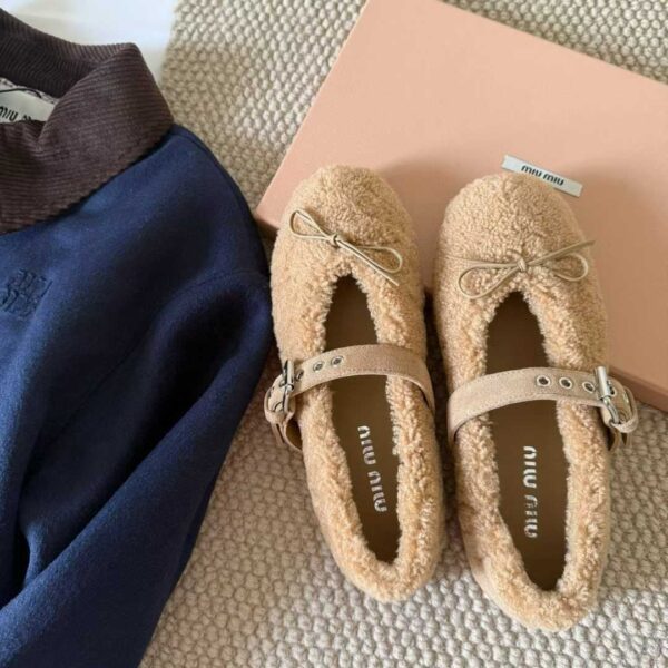 MIUMIU New Maomao Mary Jane Ballet Shoes