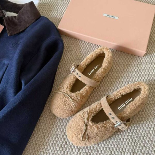 MIUMIU New Maomao Mary Jane Ballet Shoes