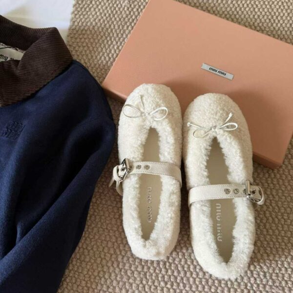 MIUMIU New Maomao Mary Jane Ballet Shoes