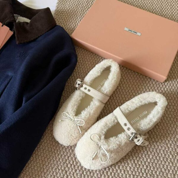MIUMIU New Maomao Mary Jane Ballet Shoes